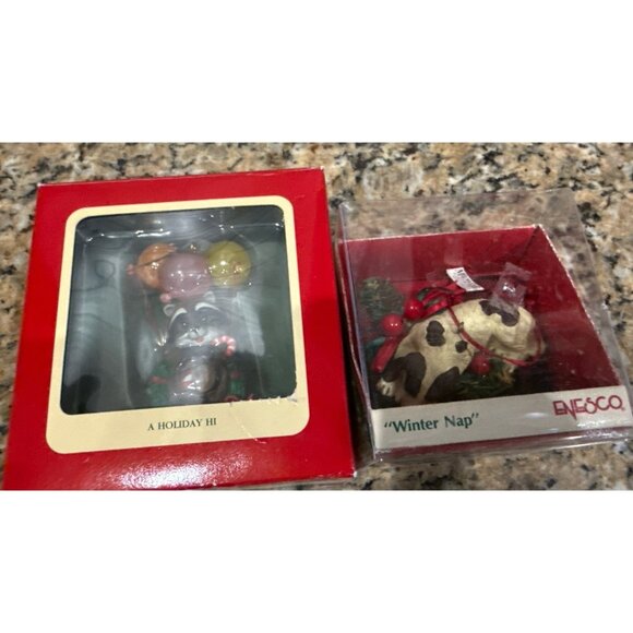 Enesco “Winter Nap” & Gilmore Designs “A Holiday Hi” Ornaments Vintage - Picture 7 of 9